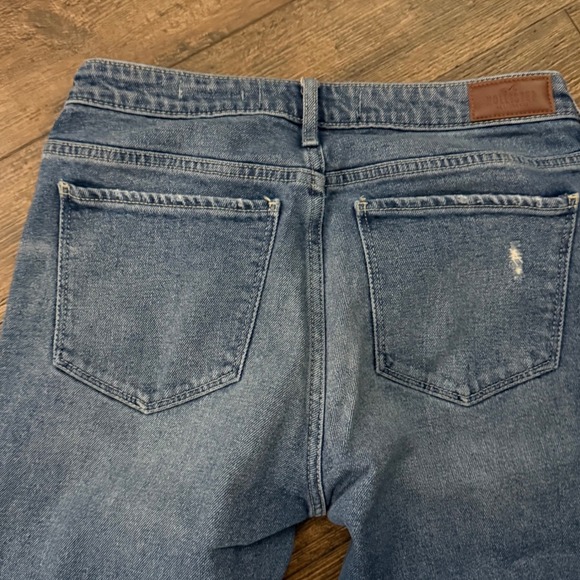 Hollister High Rise Slim Straight Jeans Distressed Ripped Frayed Hem W29 L26 - Picture 9 of 10
